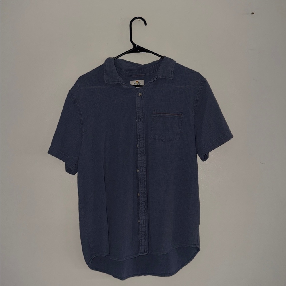 Marine Layer Stretch Selvage Short Sleeve Shirt - Medium